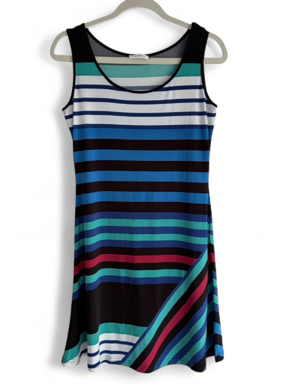 Calvin Klein Striped A Line Sleeveless Knit Dress Size 6